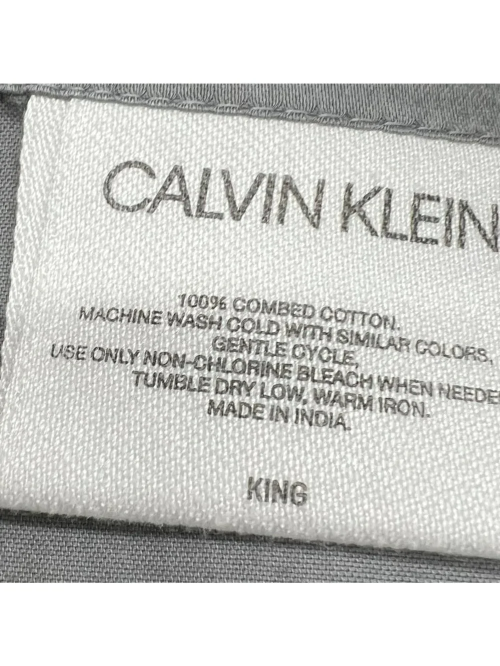 Calvin Klein 100% Cotton Flat & Fitted Sheet Set King Size Luxury Gray